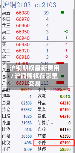 沪铜期权最新费用/沪铜期权在哪里交易