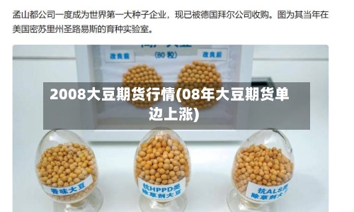 2008大豆期货行情(08年大豆期货单边上涨)