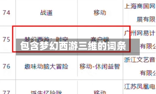 包含梦幻西游三维的词条-第3张图片