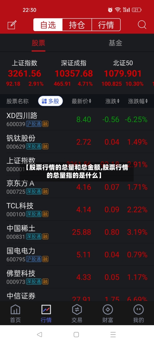 【股票行情的总量和总金额,股票行情的总量指的是什么】