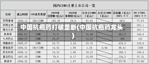 中国抗癌药打破垄断(中国抗癌药龙头)-第2张图片