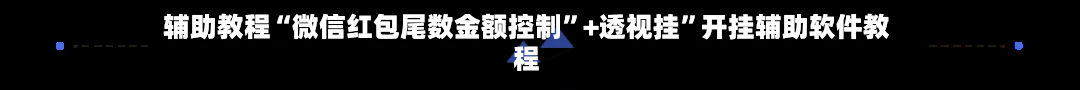 辅助教程“微信红包尾数金额控制”+透视挂”开挂辅助软件教程-第2张图片