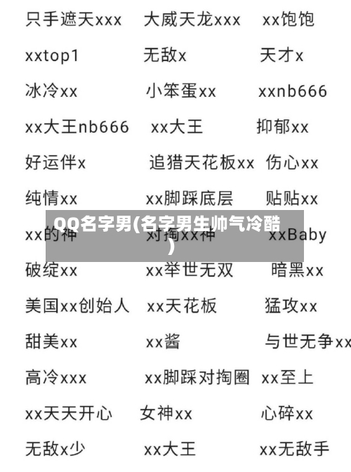 QQ名字男(名字男生帅气冷酷)-第3张图片
