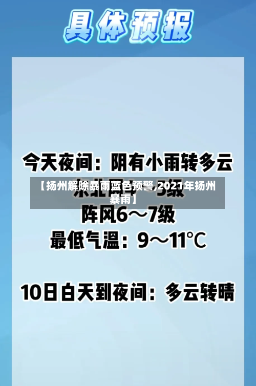 【扬州解除暴雨蓝色预警,2021年扬州暴雨】