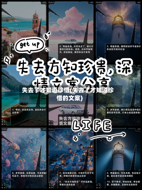 失去了才知道珍惜(失去了才知道珍惜的文案)