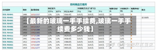 【最新的玻璃一手手续费,玻璃一手手续费多少钱】