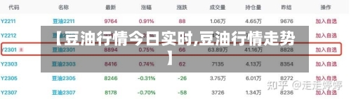 【豆油行情今日实时,豆油行情走势】-第2张图片