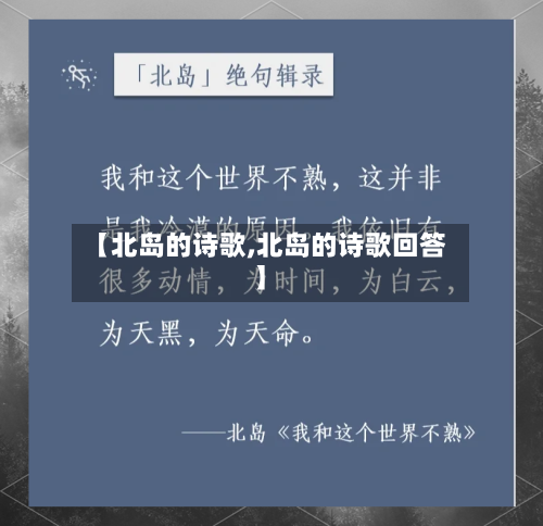 【北岛的诗歌,北岛的诗歌回答】-第2张图片